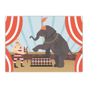 Sirkusnorsu postikortti