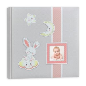 Baby album rabbit 24x24cm, 40s, blue/red